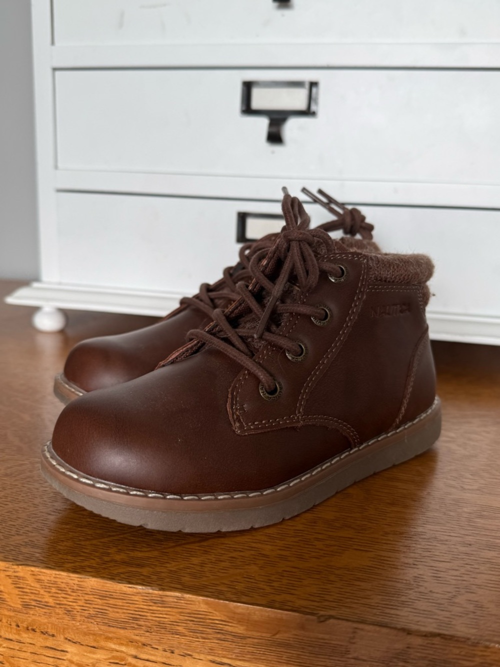 Nautica Brown Lace-Up Ankle Boots Toddler Size 12